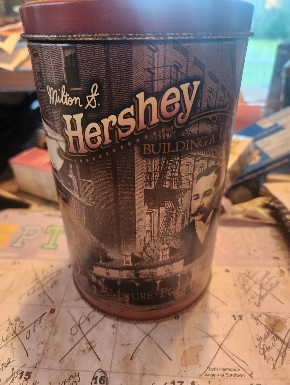Vintage-Style Brown Decorative Tin - Chocolate Collectible